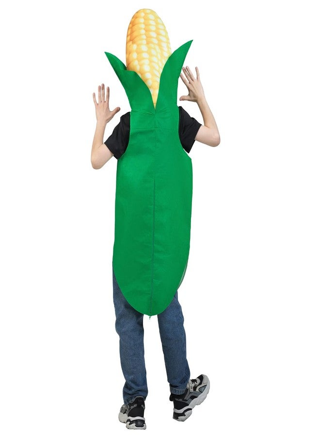 DSplay أزياء تنكرية للأطفال من الجنسين على شكل ذرة، زي تنكري مضحك على شكل ذرة للبنات والأولاد، أزياء تنكرية للهالوين (7-9 سنوات) - Image 5